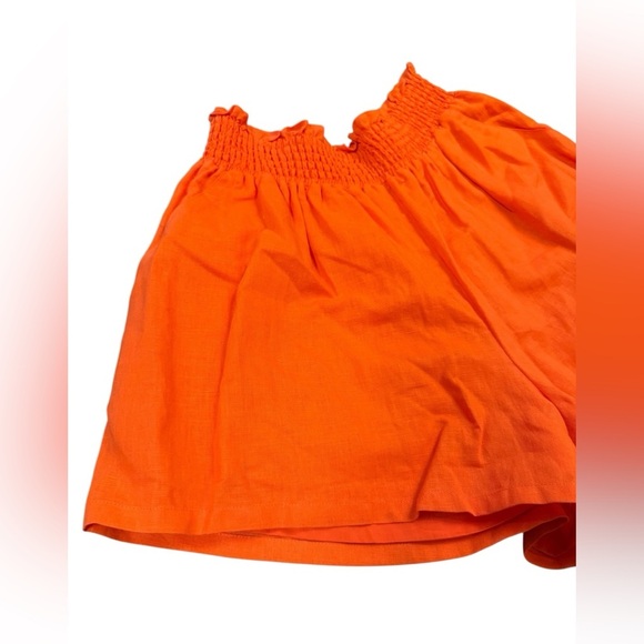 CROSBY by Mollie Burch Camden Linen Blend Short in Lobster(Orange) Size Small - Picture 4 of 9
